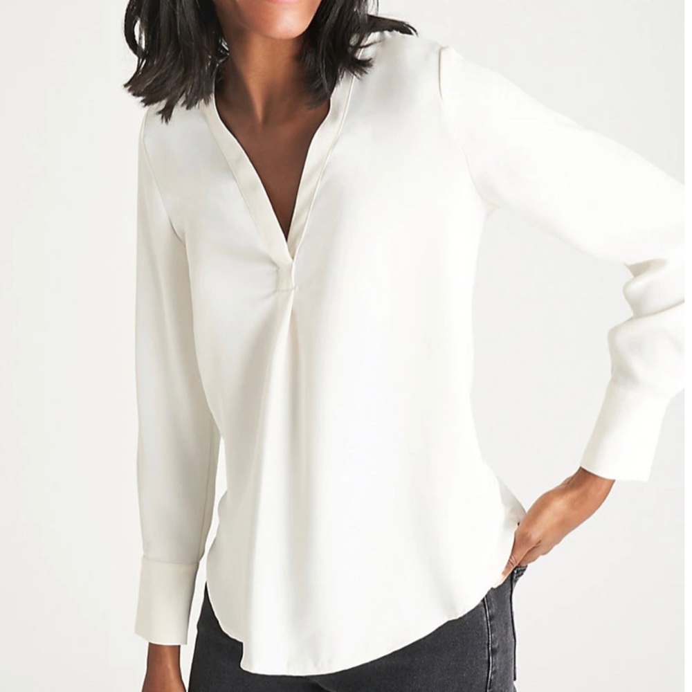 Ann Taylor pleat front blouse, florets pattern